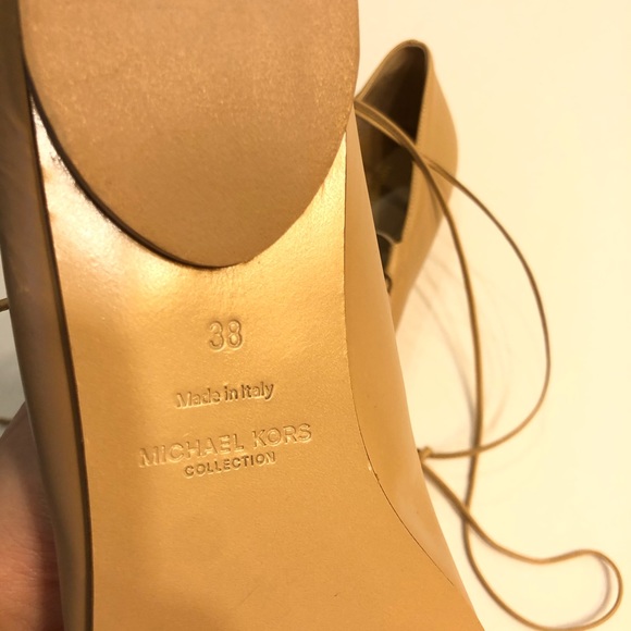 NEW Michael Kors Nude Tan Toffee KALLIE Lace Flat - Picture 10 of 11